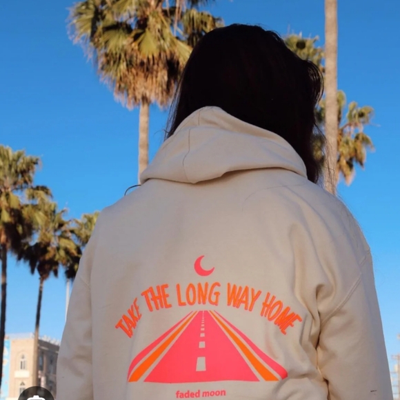 Faded Moon Tan Hoodie Medium - Picture 1 of 4